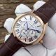Copy Cartier MTWTFSS Chronograph Rose Gold Watch Case White Dial Brown Leather Watch(2)_th.jpg